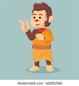 monk monkey illustration design