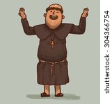 monk is praying, vector