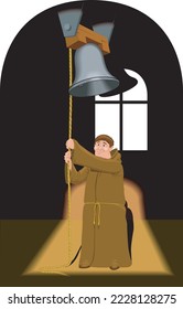 Monk Ringing Bells Vektorgrafik