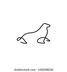 Monk seal one line icon. Element of animal icon. Thin line icon for website design and development, app development. Premium icon