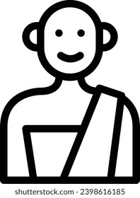 Monk single vector line icon