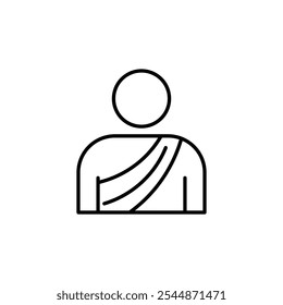 Monk thin line vector icon.