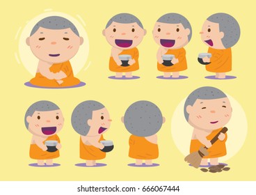monk vector cartoon