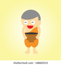 monk vector cartoon style for use