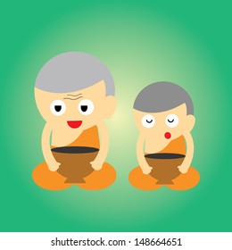 monk vector cartoon style for use