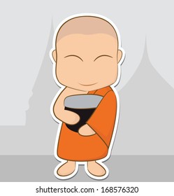 monk vector catoon