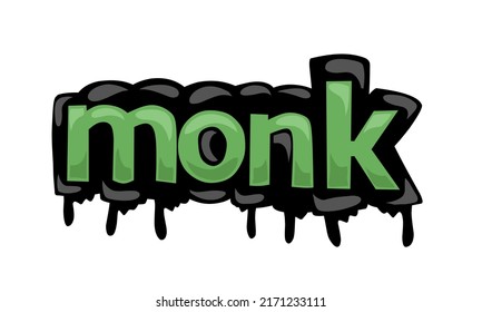 MONK vector graffiti writing on white background
