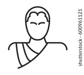 Monk vector icon in simple outline style. This icon are perfect for your websites and applications.