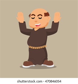 Monk Worship Illustration Design Stock Vector (Royalty Free) 470846054 ...