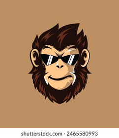 monket with glasses mascot logo