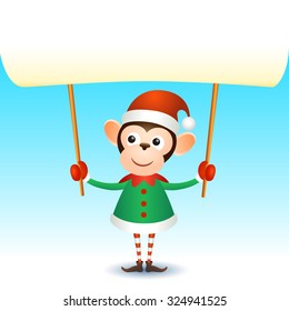 Monkey 2016 christmas new year banner