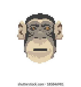 Monkey abstract isolated on a white backgrounds, vector illustration