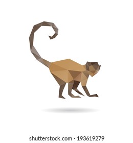 Monkey abstract isolated on a white background, vector illustration