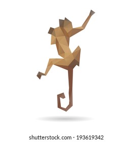 Monkey abstract isolated on a white background, vector illustration