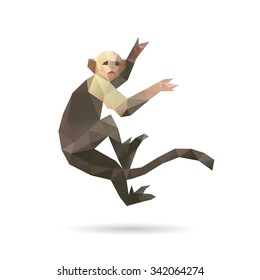 Monkey abstract triangle design concept element isolated on a white backgrounds, vector illustration