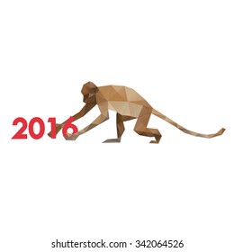 Monkey abstract triangle design concept element isolated on a white backgrounds, vector illustration