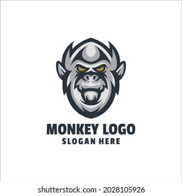 monkey angry cartoon logo vector