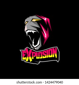 monkey angry head style mascot initial