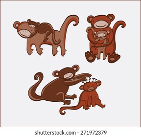 Monkey animal cartoon.
