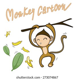 Monkey animal cartoon, vector illustration
