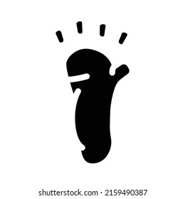 monkey animal hoof print glyph icon vector. monkey animal hoof print sign. isolated contour symbol black illustration