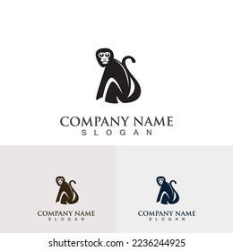 Monkey animal icon logo design template
