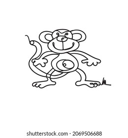 monkey animal illustration icon vector