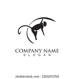Modelo de diseño de logotipo para animales de mono vector