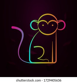 Mono, icono de nolan animal Línea delgada simple, contorno vector de iconos de la biología para ui y ux, sitio web o aplicación móvil
