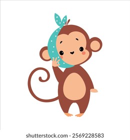 Monkey Animal Patient with Toothache in Hospital Vector Illustration