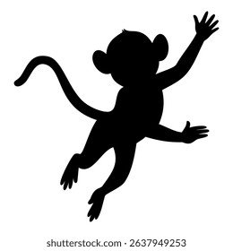 Monkey animal silhouette. Vector image