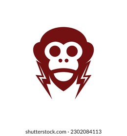 Monkey Animal Thunderbolt Modern Creative Logo