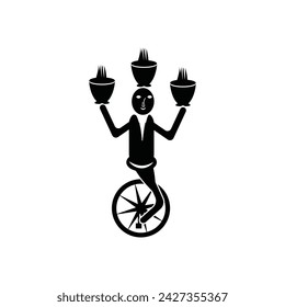 Monkey, animal training, juggling icon