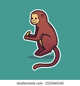 Monkey Animal Vector Cartoon Illustration 
