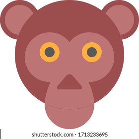 diseño plano de ilustración de vector animal mono