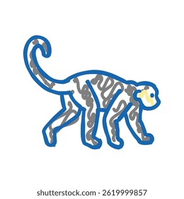 animal macaco no zoológico ícone doodle esboço vetor. animal macaco no sinal zoológico. símbolo isolado ilustração