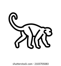 monkey animal in zoo line icon vector. monkey animal in zoo sign. isolated contour symbol black illustration
