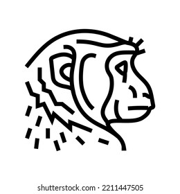 monkey animal zoo line icon vector. monkey animal zoo sign. isolated contour symbol black illustration