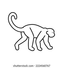 monkey animal in zoo line icon vector. monkey animal in zoo sign. isolated contour symbol black illustration