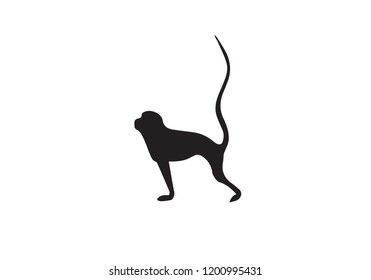 Monkey animal zoo symbol icon silhoutte