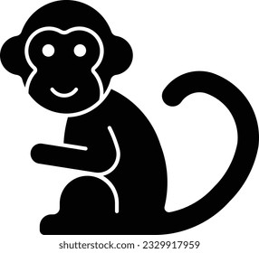 monkey ape chimpanzee animal wild Glyph
