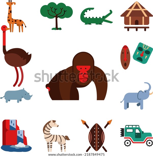 icono de mono, simio, gorila en: vector de stock (libre de regalías ...