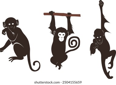 monkey and ape vector illustration in different styles