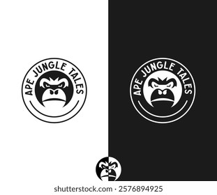 Monkey Ape zoo animal vector logo