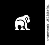 monkey apes orangutan logo, simple, minimalist, modern, flat from behind, vector illustration