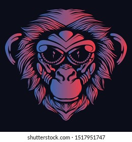 monkey artwork glow in the dark