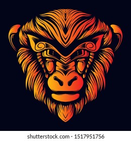 monkey artwork glow in the dark