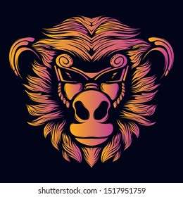 monkey artwork glow in the dark