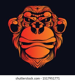 monkey artwork glow in the dark