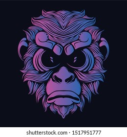 monkey artwork glow in the dark